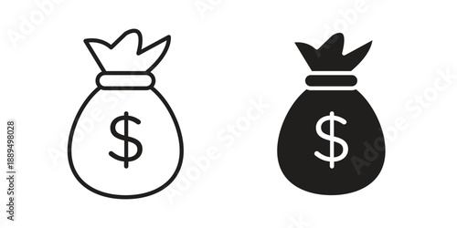 Income icon, line symbols on white background. EPS10