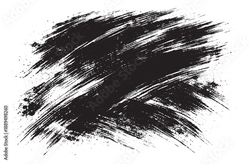 Wallpaper Mural Abstract Black Brush Strokes Texture on White Background | Grunge Paint Art Torontodigital.ca