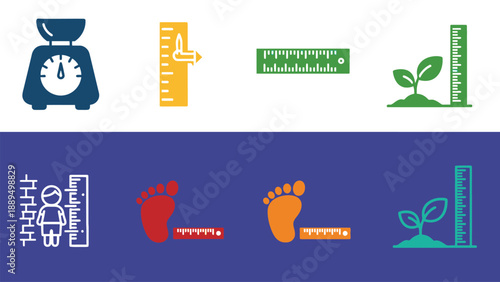 A colorful infographic illustrating various methods of measuring growth and development