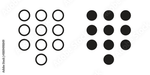 Keypad icon, line symbols on white background. EPS10