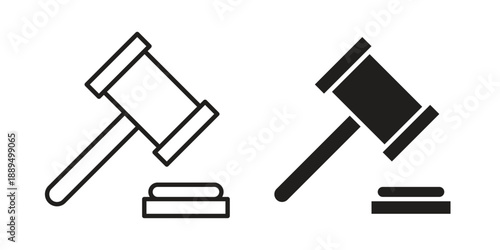 Law icon, line symbols on white background. EPS10