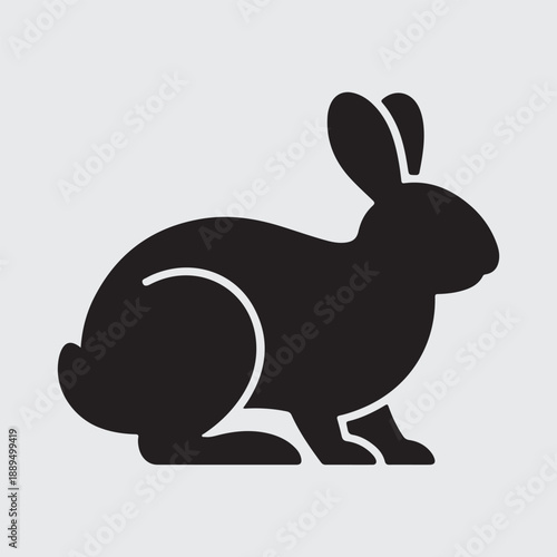 Silhouette of a rabbit isolated on transparent background

