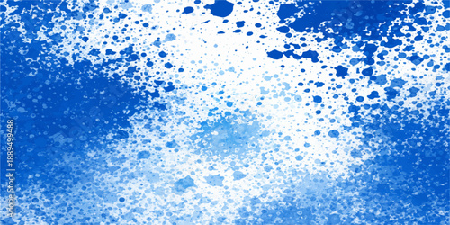 A macro pattern of cool blue water drops creates a clear liquid texture with wet bubbles and a cold splash, forming a nature backdrop reminiscent of winter rain on glass