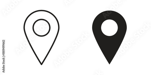 Map marker icon, line symbols on white background. EPS10