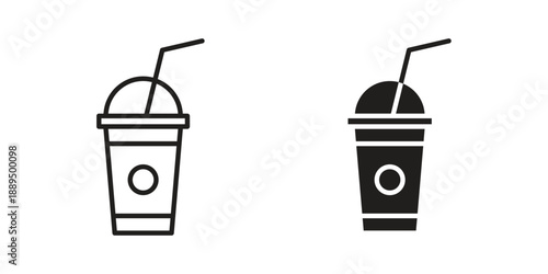 Milkshake icon, line symbols on white background. EPS10