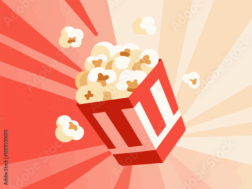 popcorn flying isolated with clipping path on background.
