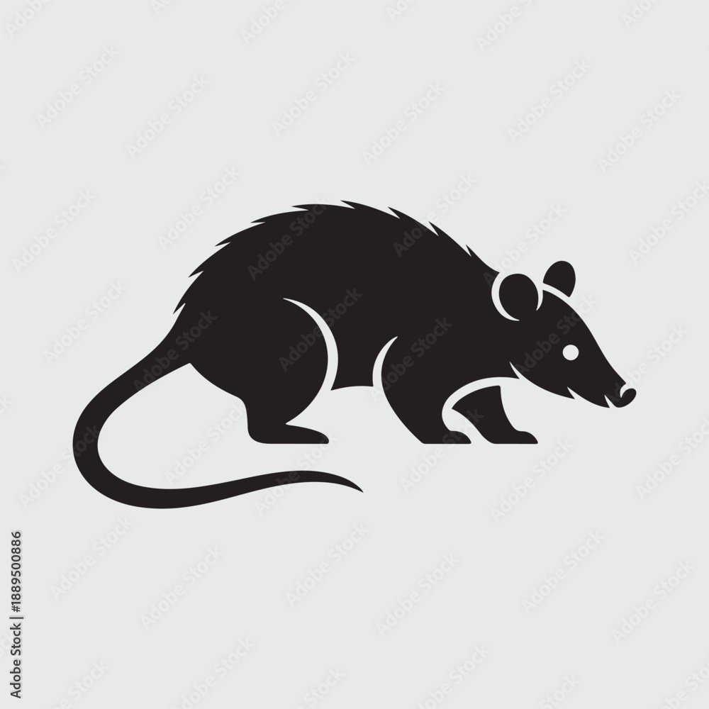 Obraz premium Silhouette of a rat isolated on a transparent background