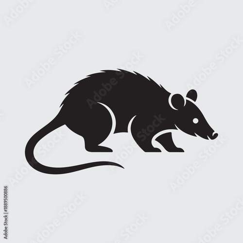 Silhouette of a rat isolated on a transparent background

