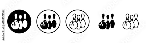 Bowling icon logo design. bowling ball and pin sign and symbol.