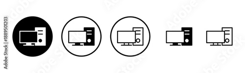 Computer icon logo design. computer monitor sign and symbol