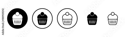 Cup cake icon logo design. Cup cake sign and symbol