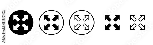 Fullscreen Icon logo design. Expand to full screen sign and symbol. Arrows symbol