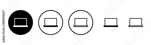 Laptop icon logo design. computer sign and symbol