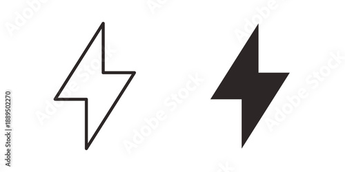 Power icon, line symbols on white background. EPS10