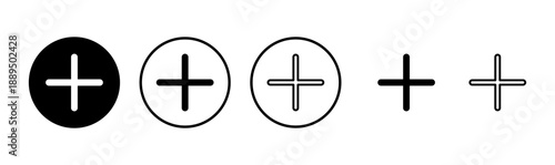 Plus icon logo design. Add plus sign and symbol