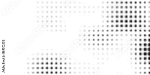 Set of halftone dots gradient pattern texture isolated on white background. Straight dotted spots using halftone circle dot raster texture. Vector blot half tone collection.