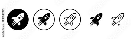 Rocket icon logo design. Startup sign and symbol. rocket launcher icon