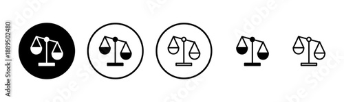 Scales icon logo design. Law scale icon. Justice sign and symbol
