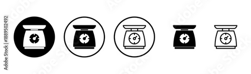 Scales icon logo design. Weight scale sign and symbol