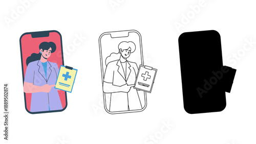 A medical professional using a smartphone for healthcare and telemedicine services online