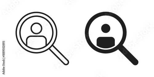 Recruitment icon, line symbols on white background. EPS10
