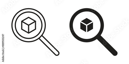 Research icon, line symbols on white background. EPS10