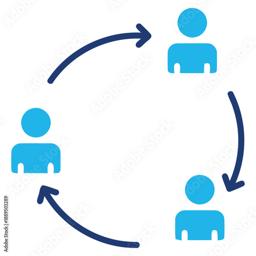 People communicate in circle connecting each other in constant communication flow teamwork collaboration and social connection concept business meeting