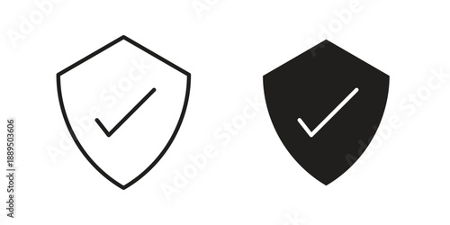 Safe icon, line symbols on white background. EPS10
