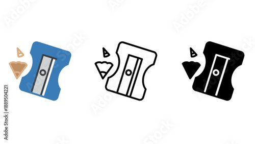 A set of three razor blade icons in different colors and styles