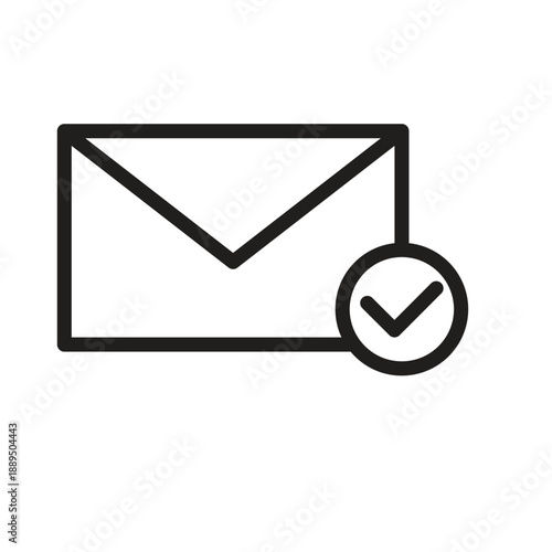 Verified Email Message Outline Icon