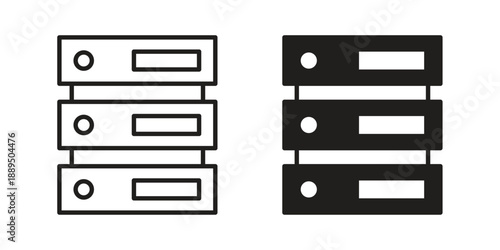 Server icon, line symbols on white background. EPS10
