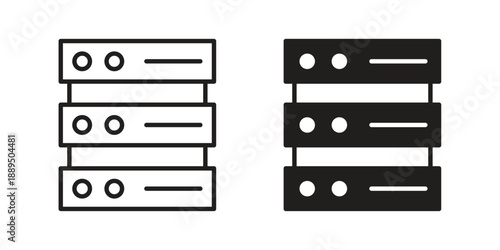 Server rack icon, line symbols on white background. EPS10