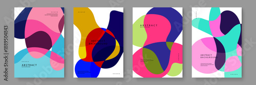 Beautiful collection of aesthetic fluid shape posters designed for contemporary interior wall art and modern home decor