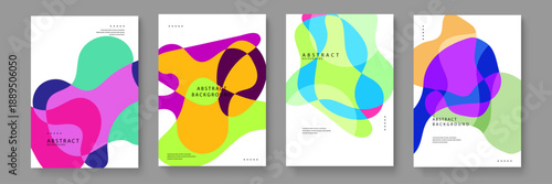 Contemporary poster design featuring translucent fluid forms and bold color palette for professional identity