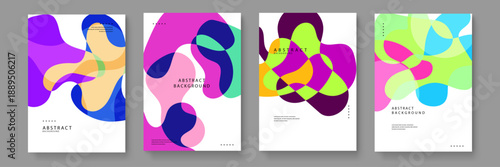 Colorful overlapping fluid elements creating a rhythmic visual flow for modern graphic design