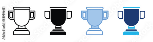 Trophy icon representing achievement and success in competition or award for victory and recognition in sports or business endeavors and winning prize