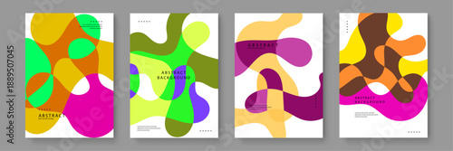 Artistic poster collection featuring creative fluid motion and dynamic neon colors perfect for eye-catching digital displays and print media