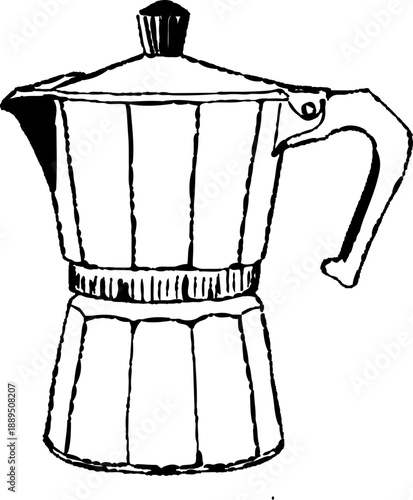 Moka Pot Coffee Maker Illustration