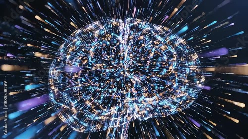 Digital Brain Neural Network Artificial Intelligence.
