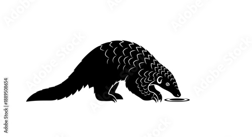 Black leopard silhouette vector illustration isolated on white background