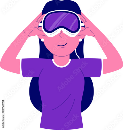 Woman in VR Goggles Preparing for an Immersive Experience