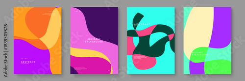 Minimalist collection of flowing shapes and vibrant overlapping layers perfect for magazine covers and digital advertising