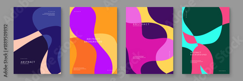 Versatile abstract background set featuring bold curves and expressive color palettes for modern graphic design projects
