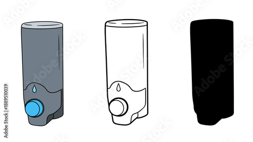 An illustration of three water heater designs on a white background