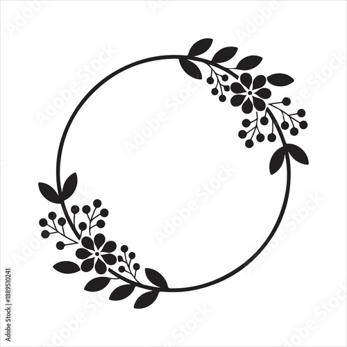 Laurel wreaths and floral elements vector, Elegant floral wreath frames and circular botanical borders vector illustration
