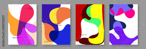 High impact abstract posters featuring saturated fluid shapes and overlapping colors creating a dynamic visual experience for modern projects