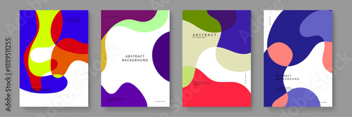 Dynamic fluid poster templates featuring bold abstract shapes and vibrant organic textures for contemporary graphic projects