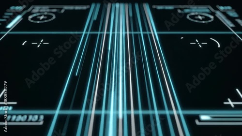 Futuristic digital interface with neon lights