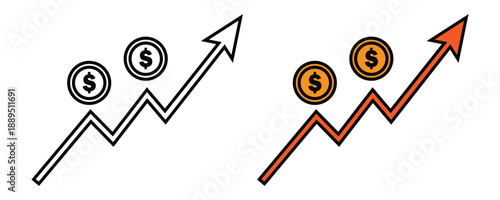 Representing financial success and profit growth through an upward trending chart