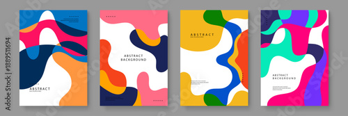 Dynamic abstract posters with wave forms and pastel-vibrant mix for fashion branding and lifestyle magazine cover designs